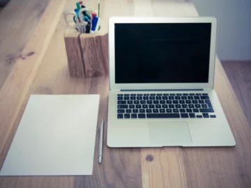 Laptop on a work desk