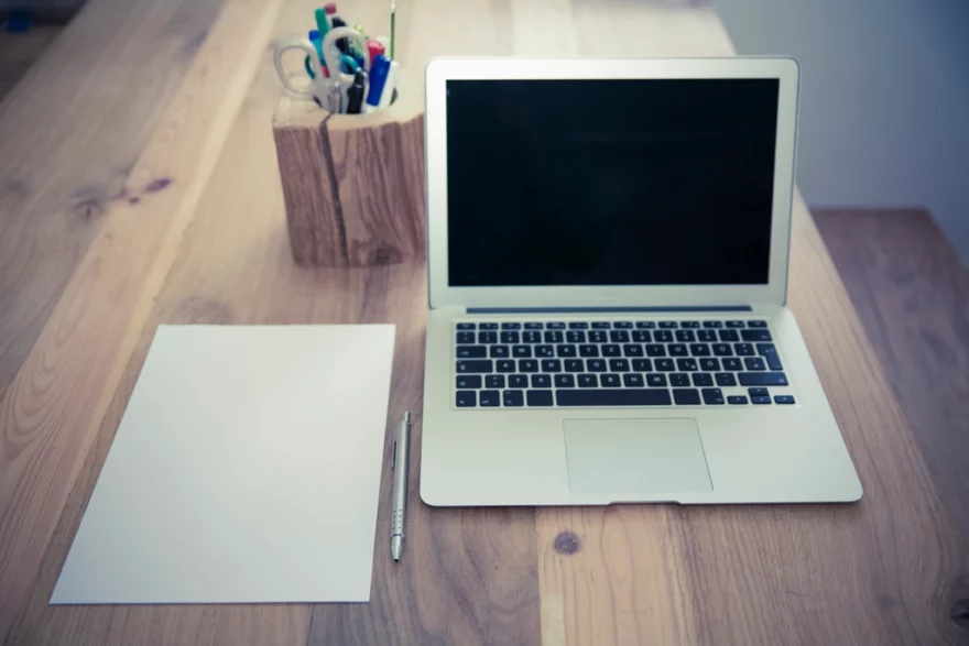 Laptop on a work desk