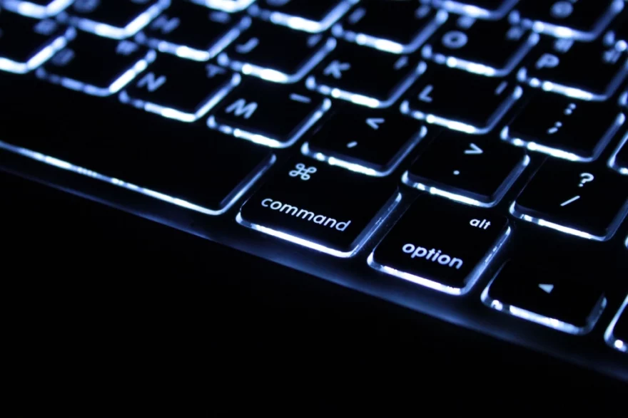 Dark keyboard closeup