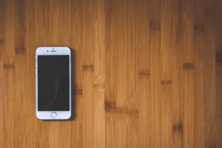 White iPhone Wood Desk