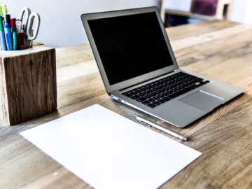 Laptop on a work desk